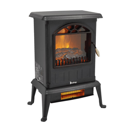 COTINSE 1500W Infrared Electric Fireplace Heater, 22" Freestanding Stove with Realistic Flame, 1000W/1500W 2 Heat Settings, Tip-Over & Overheat Protection, Black