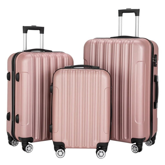 Cotinse Luggage Set Suitcase,3-In-1 Multifunctional Large Capacity Traveling Storage Suitcase Luggage Set,Rose Gold