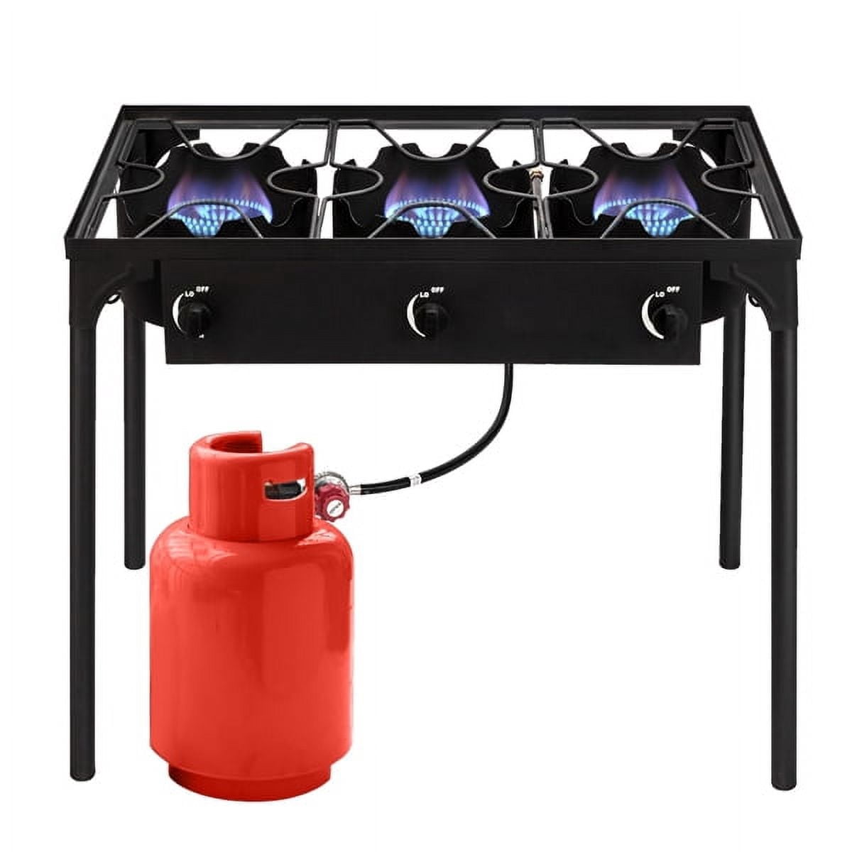 Cotinse 3 Burner Gas Propane Cooker Outdoor Camping Picnic Stove Stand BBQ Grill,Gas Cooker Outdoor Camping Stove,225000 BTU