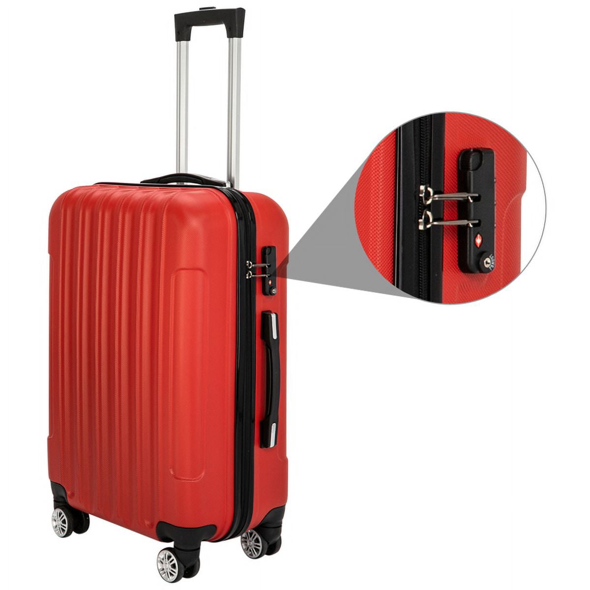 Cotinse Luggage Set Suitcase,3-In-1 Multifunctional Large Capacity Traveling Storage Suitcase Luggage Set,Red