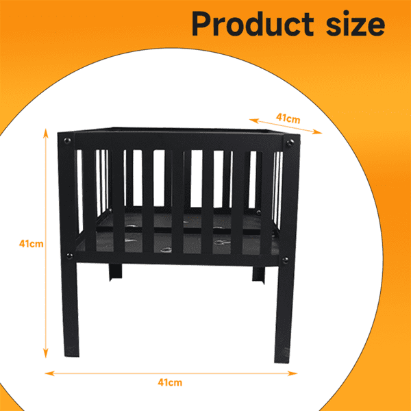 Cotinse Outdoor Fire Pit, 16" Firepit, Segmart Wood Burning Fire Pit, Fire Pits for Outside, Fire Pit Table, Square Metal Firepit Table For Outside Patio, Black