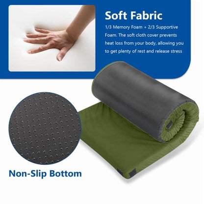 Cotinse 3 Inch Memory Foam Camping Mattress Pad, CertiPUR-US Sleeping Mat Portable Roll Up Mattress for Travel Truck Guest Bed Tent with Travel Bag