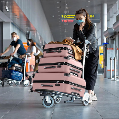 Cotinse 3 Piece Luggage Sets Hardshell Lightweight Suitcase with TSA Lock Spinner Wheels,Rose Gold
