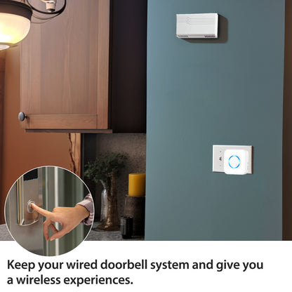 Cotinse Wireless Doorbell Extender – Convert Hardwired Doorbell to Wireless System | 656FT Range, 58 Chimes, 5 Volume Levels | Compatible with Video Doorbells