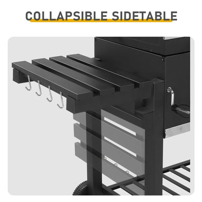 Cotinse BBQ Grill Outdoor Charcoal Grill Smoker Large-sized Barbecue Grill with 2 Charcoal Doors for Patio,Backyard,Garden