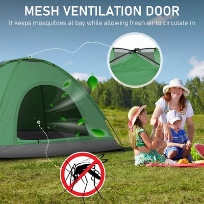 Cotinse 3-4 Person Tent for Camping, Instant Pop Up Camping Tent with Screen Porch, Family Tent for Outdoor/Hiking/Traveling, with Tote Bag, Camp Dome,Green