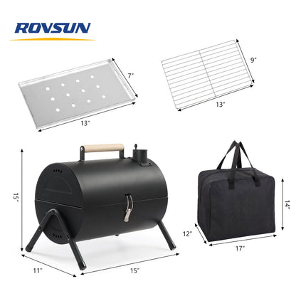 COTINSE 16.3" Portable Tabletop Charcoal Grill, Double-Sided BBQ Stove for 4-5 People, Black