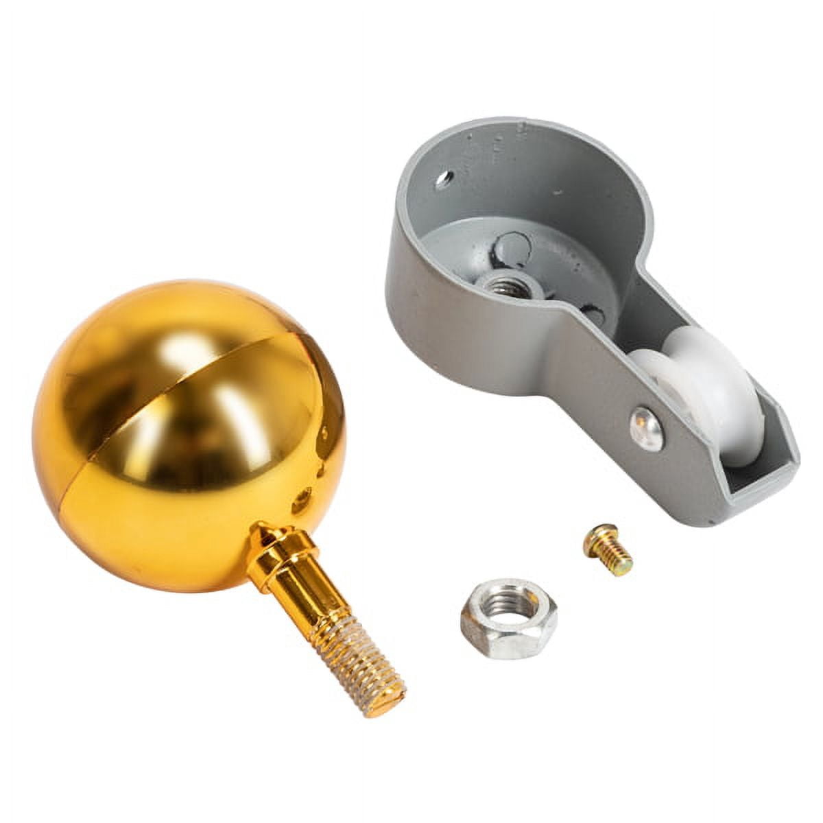 COTINSE 20FT Sectional Aluminum Flag Pole Kit with 2PCS 3x5 FT American Flags, Gold Ball Finial, Halyard Rope and PVC Sleeve for Outdoor Yard