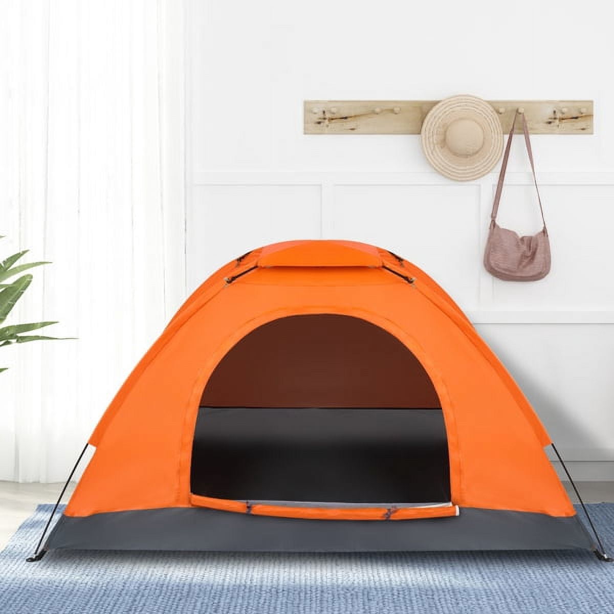 Cotinse 3-4 Person Tent for Camping, Instant Pop Up Camping Tent with Screen Porch, Family Tent for Outdoor/Hiking/Traveling, with Tote Bag, Camp Dome,Pink