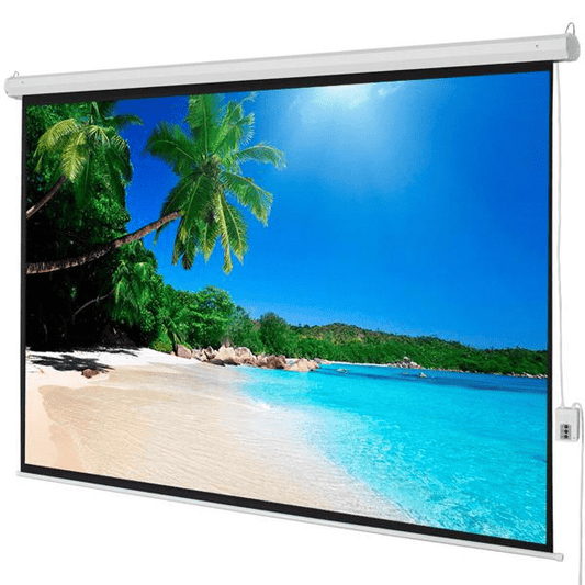 Cotinse 100 Inch Motorized Projector Screen with Remote Control, 4:3 Electric Projection Screen, 80 x 60 Matte White, Wall and Ceiling Mount