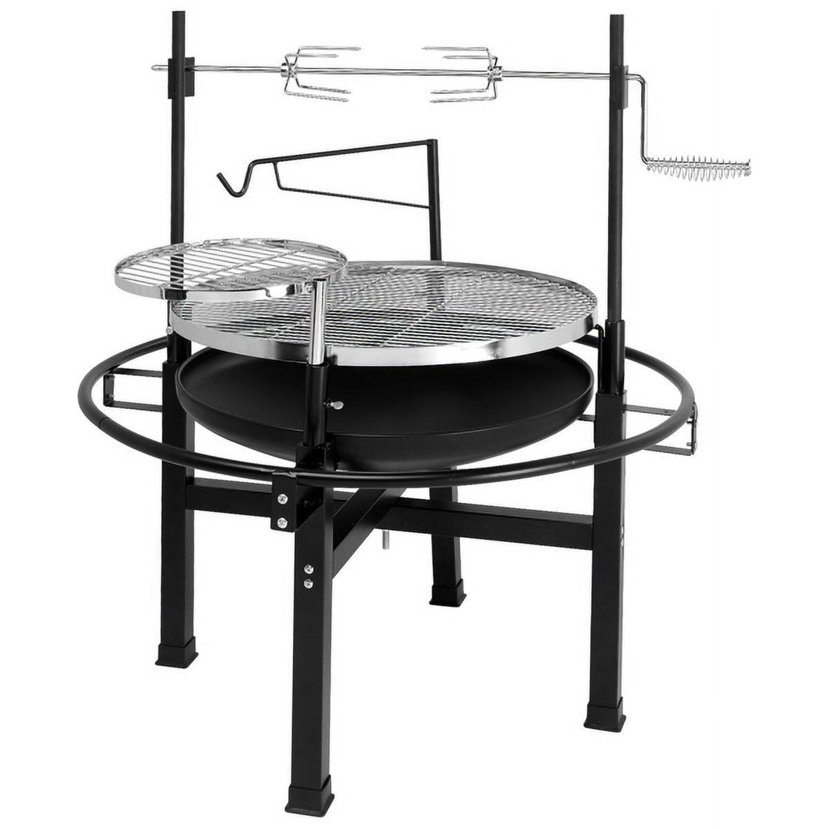 Cotinse BBQ Charcoal Grill Outdoor Barbecue Pit Patio Backyard Camping,Wood Burning Fire Pit BBQ Grill Combo,Black