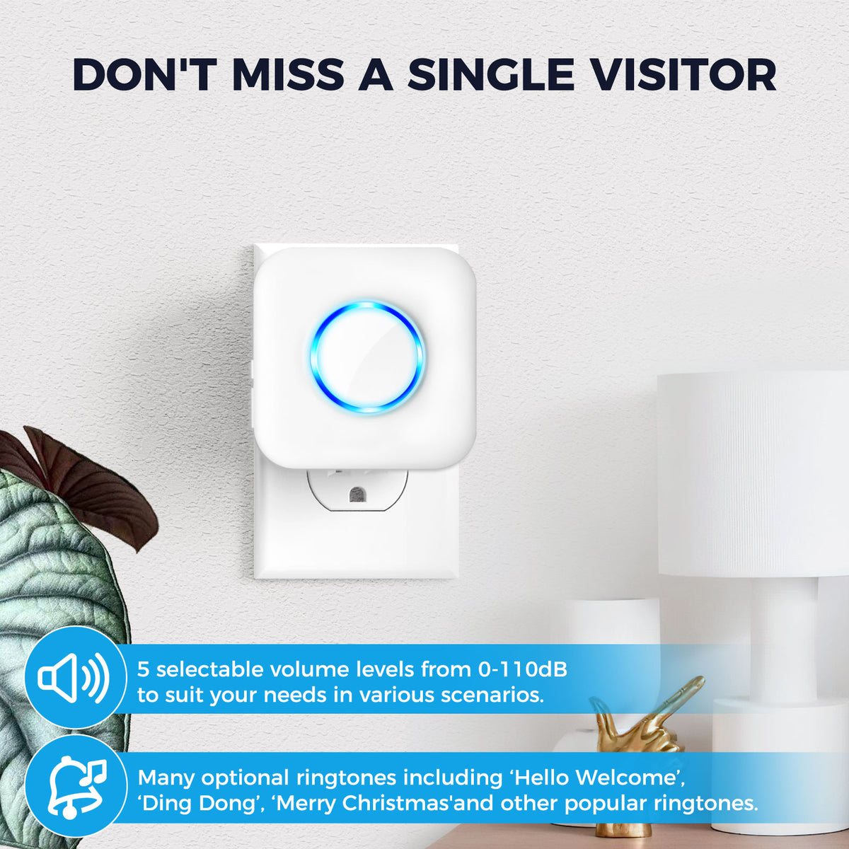 Cotinse Wireless Doorbell Extender – Convert Hardwired Doorbell to Wireless System | 656FT Range, 58 Chimes, 5 Volume Levels | Compatible with Video Doorbells