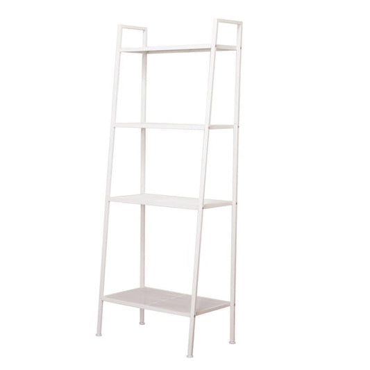COTINSE 4-Tier Metal Shelving Unit, Widen Iron Bookshelf and Multi-Purpose Storage Rack for Pantry & Living Room, Ivory White