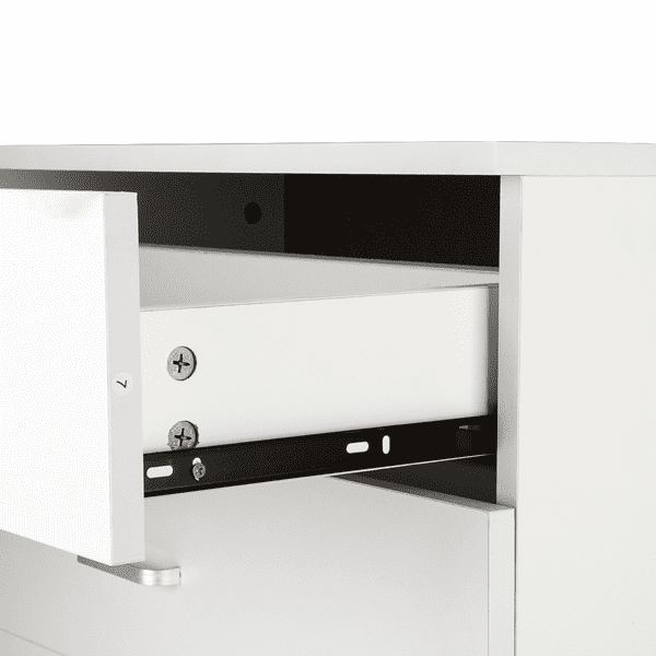 COTINSE 3-Drawer Dresser, White Nightstand Bedside Table, Wide Storage Cabinet with Drawers for Bedroom, Living Room, Home Office