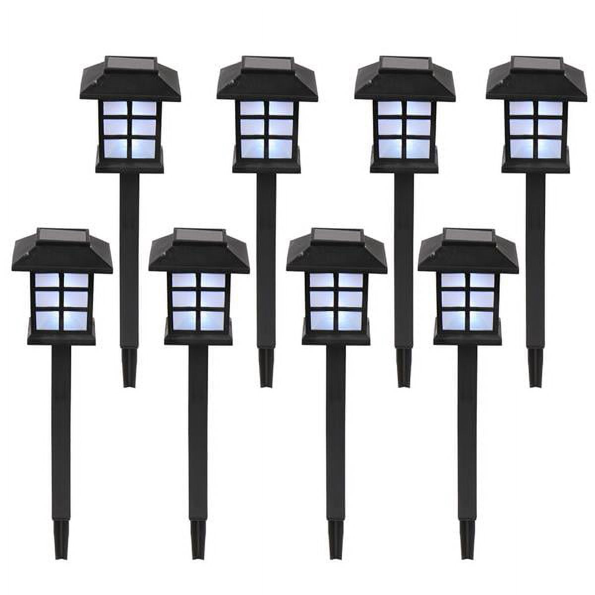 Cotinse 8-Pack Solar Powered Outdoor Lantern Lights, White LED Vintage Landscape Path Lighting for Garden & Walkway