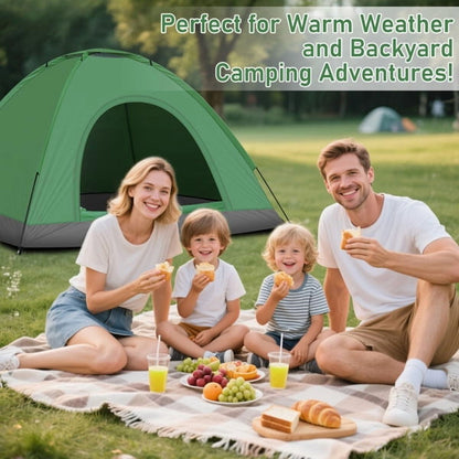 Cotinse 3-4 Person Tent for Camping, Instant Pop Up Camping Tent with Screen Porch, Family Tent for Outdoor/Hiking/Traveling, with Tote Bag, Camp Dome,Green