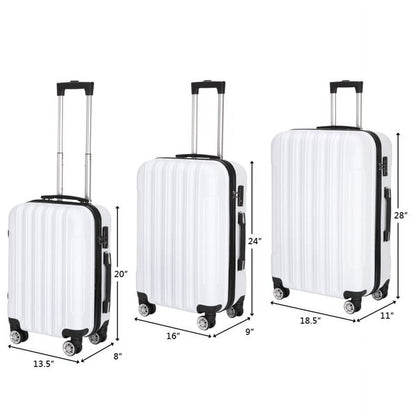 Cotinse Luggage Set Suitcase,3-In-1 Multifunctional Large Capacity Traveling Storage Suitcase Luggage Set,White