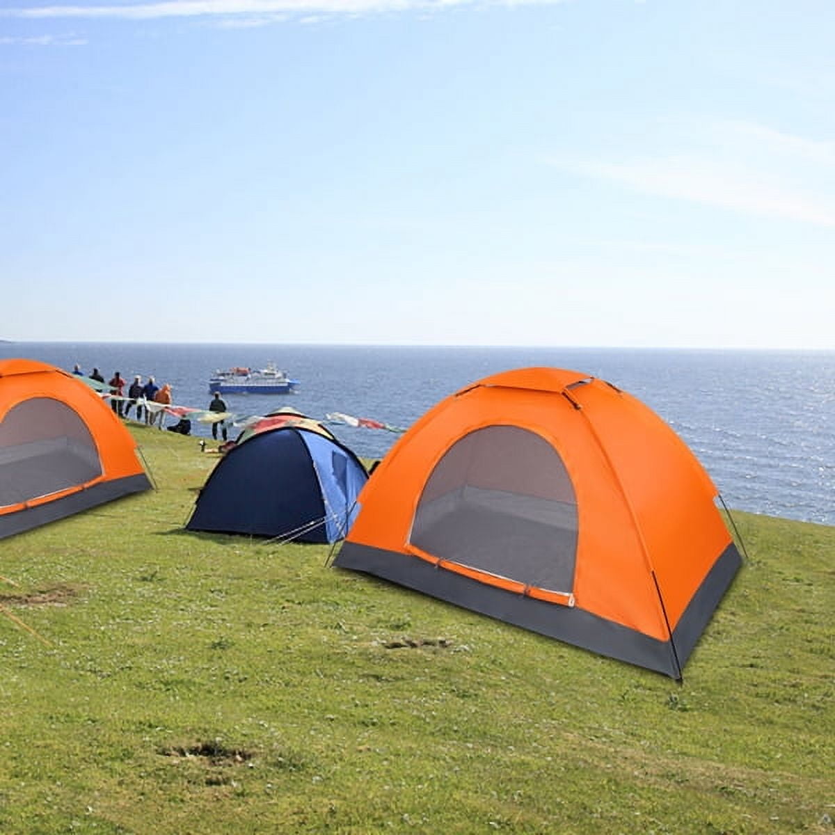 Cotinse 3-4 Person Tent for Camping, Instant Pop Up Camping Tent with Screen Porch, Family Tent for Outdoor/Hiking/Traveling, with Tote Bag, Camp Dome,Pink