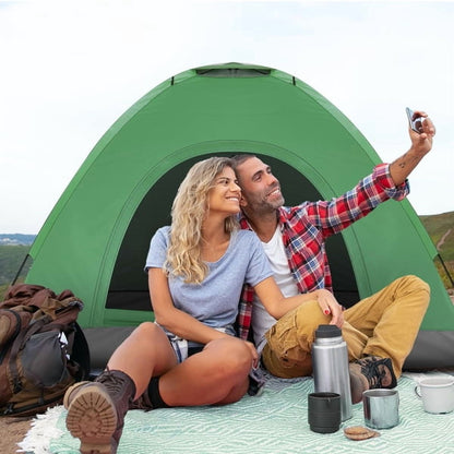 Cotinse 3-4 Person Tent for Camping, Instant Pop Up Camping Tent with Screen Porch, Family Tent for Outdoor/Hiking/Traveling, with Tote Bag, Camp Dome,Green