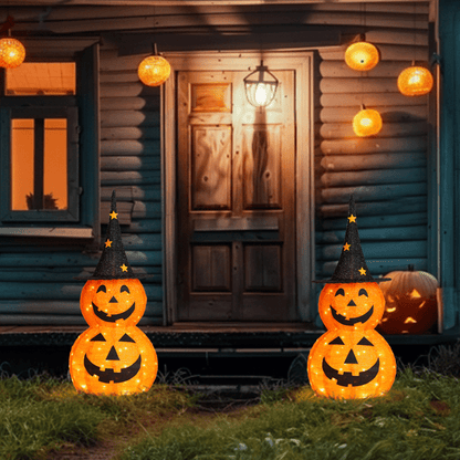 COTINSE 2-Pack 3 FT Lighted Pop-Up Pumpkin Halloween Decorations, 150 LED Lights, Collapsible Indoor Outdoor Yard Decor