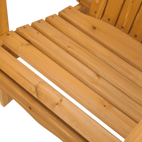 COTINSE Folding Adirondack Chair, Natural Fir Wood Outdoor Lounge Chair with Wide Armrests, Waterproof Coating for Patio, Porch, Garden and Beach, Natural