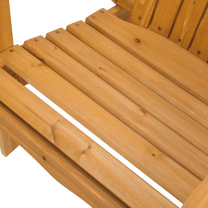 COTINSE Folding Adirondack Chair, Natural Fir Wood Outdoor Lounge Chair with Wide Armrests, Waterproof Coating for Patio, Porch, Garden and Beach, Natural