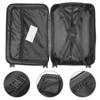 Cotinse 3 Piece Luggage Sets Hardshell Lightweight Suitcase with TSA Lock Spinner Wheels,Purple