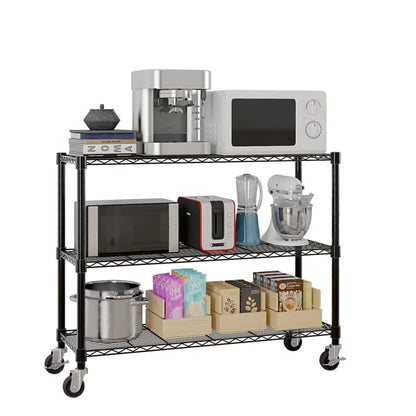 Cotinse 6 Tier Wire Shelving with Wheels 2400LBS Capacity, Heavy Duty Storage Rack for Home Garage, 46"W x 18"D x 82"H Adjustable Shelves, Silver