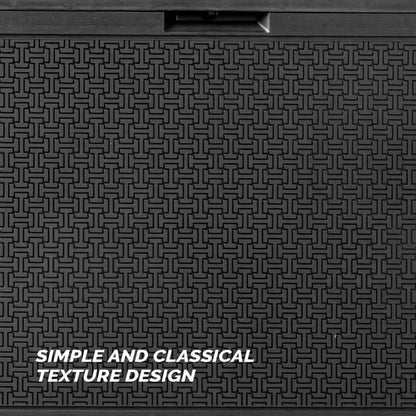 COTINSE 90 Gallon Deck Box, Outdoor Large Storage Box, Waterproof Resin Storage Bench for Patio, Cushions, Gardening Tools, Pool Supplies, Black