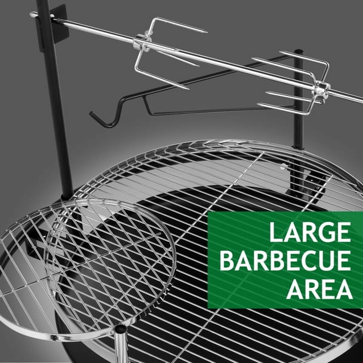 Cotinse BBQ Charcoal Grill Outdoor Barbecue Pit Patio Backyard Camping,Wood Burning Fire Pit BBQ Grill Combo,Black