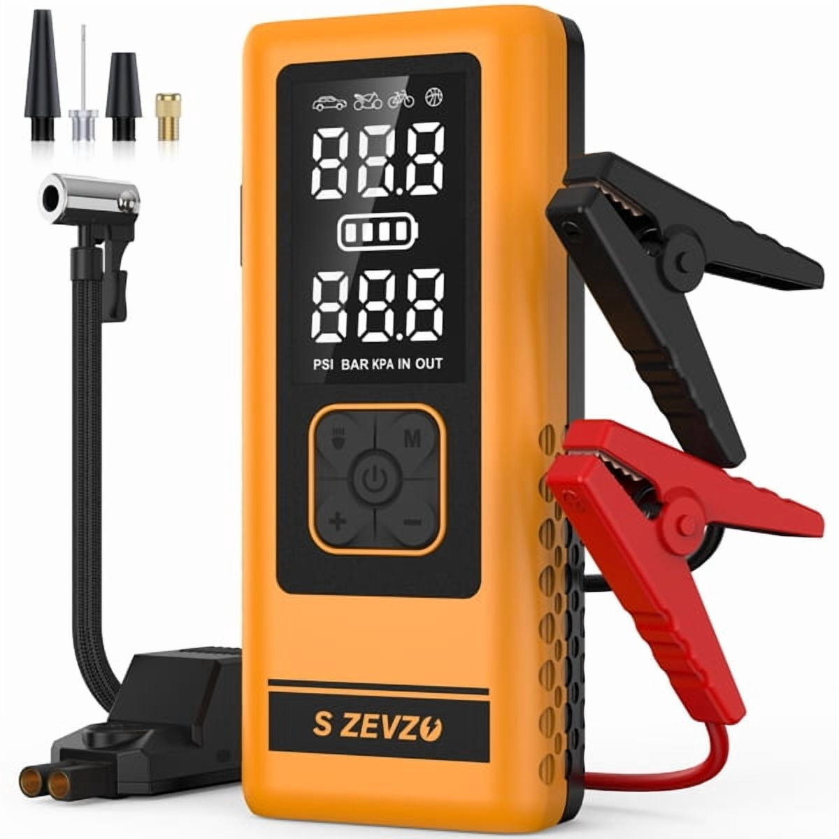 COTINSE 4000A Car Jump Starter with Air Compressor, 150 PSI Portable Tire Inflator, 8800mAh Power Bank for 12V Vehicles