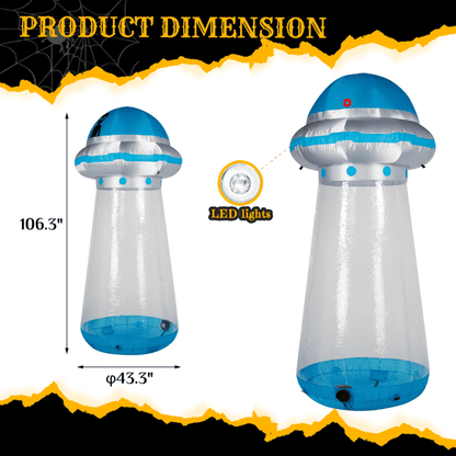 COTINSE 9 FT Halloween Inflatable UFO Yard Decoration with Built-in LEDs, UFO Halloween Decorations Outdoor Blow Up Lawn Decor