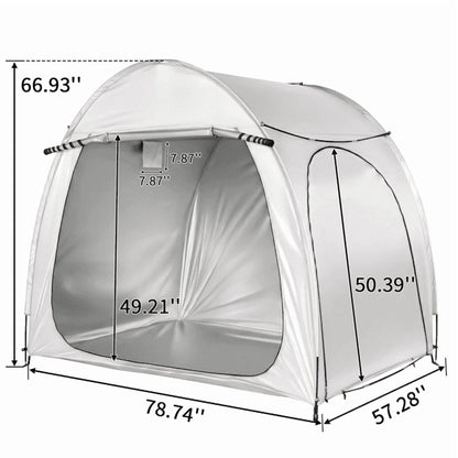 COTINSE 6.6 x 4.9 FT Bike Storage Tent, Waterproof Outdoor Bicycle Shed with Dual Doors, 210D Oxford Fabric, Light Gray
