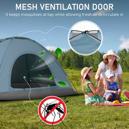 Cotinse 3-4 Person Tent for Camping, Instant Pop Up Camping Tent with Screen Porch, Family Tent for Outdoor/Hiking/Traveling, with Tote Bag, Camp Dome,Blue