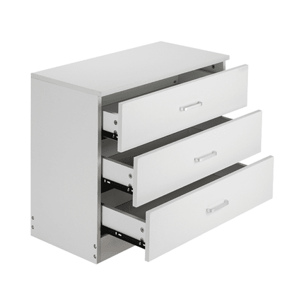 COTINSE 3-Drawer Dresser, White Nightstand Bedside Table, Wide Storage Cabinet with Drawers for Bedroom, Living Room, Home Office