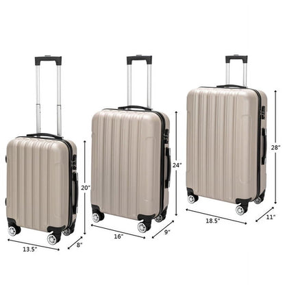 Cotinse Luggage Set Suitcase,3-In-1 Multifunctional Large Capacity Traveling Storage Suitcase Luggage Set,Champagne