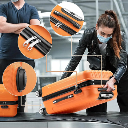 Cotinse Luggage Set Suitcase,3-In-1 Multifunctional Large Capacity Traveling Storage Suitcase Luggage Set,Orange