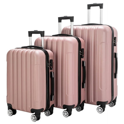 Cotinse Luggage Set Suitcase,3-In-1 Multifunctional Large Capacity Traveling Storage Suitcase Luggage Set,Rose Gold
