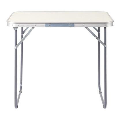 COTINSE 2.3 FT Portable Aluminum Folding Table with Carry Handle, Camping Picnic Dining Table for Indoor Outdoor Party, Beige