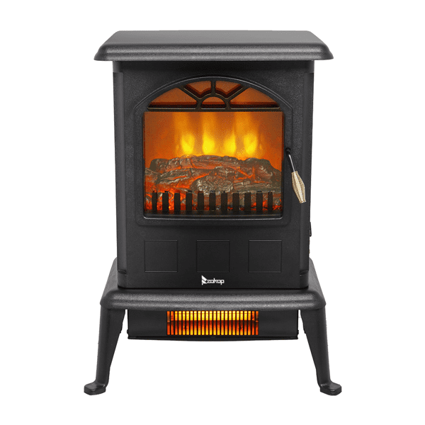 COTINSE 1500W Infrared Electric Fireplace Heater, 22" Freestanding Stove with Realistic Flame, 1000W/1500W 2 Heat Settings, Tip-Over & Overheat Protection, Black