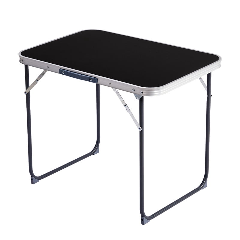 COTINSE 2.3 FT Portable Aluminum Folding Table with Carry Handle, Camping Picnic Dining Table for Indoor Outdoor Party, Black