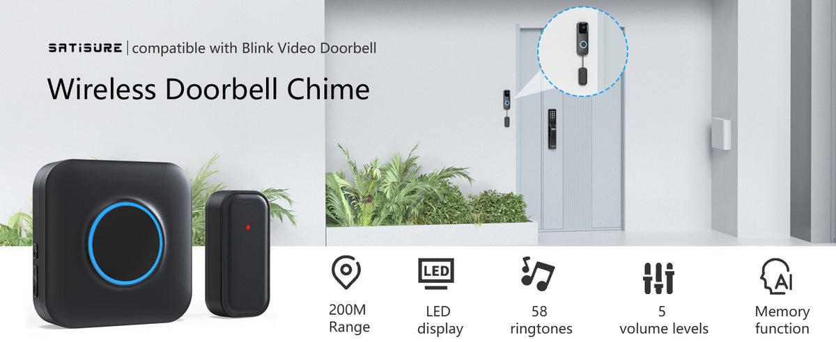 Cotinse Wireless Doorbell Chime for Blink Video Doorbell – Plug-in Receiver Extender with Long Range, Easy Setup & Loud Adjustable Volume | SmartHome