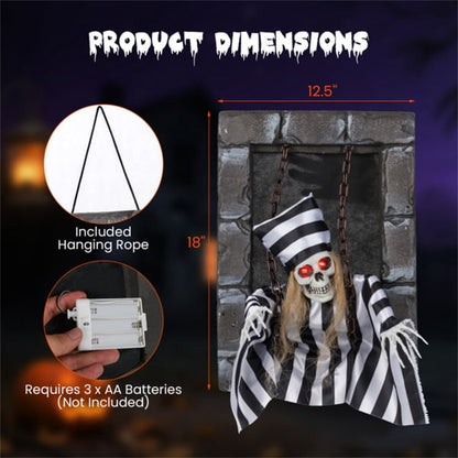 COTINSE 18 in Animated Halloween Decoration, Sound-Activated Hanging Prop with Glowing Red Eyes and Sounds