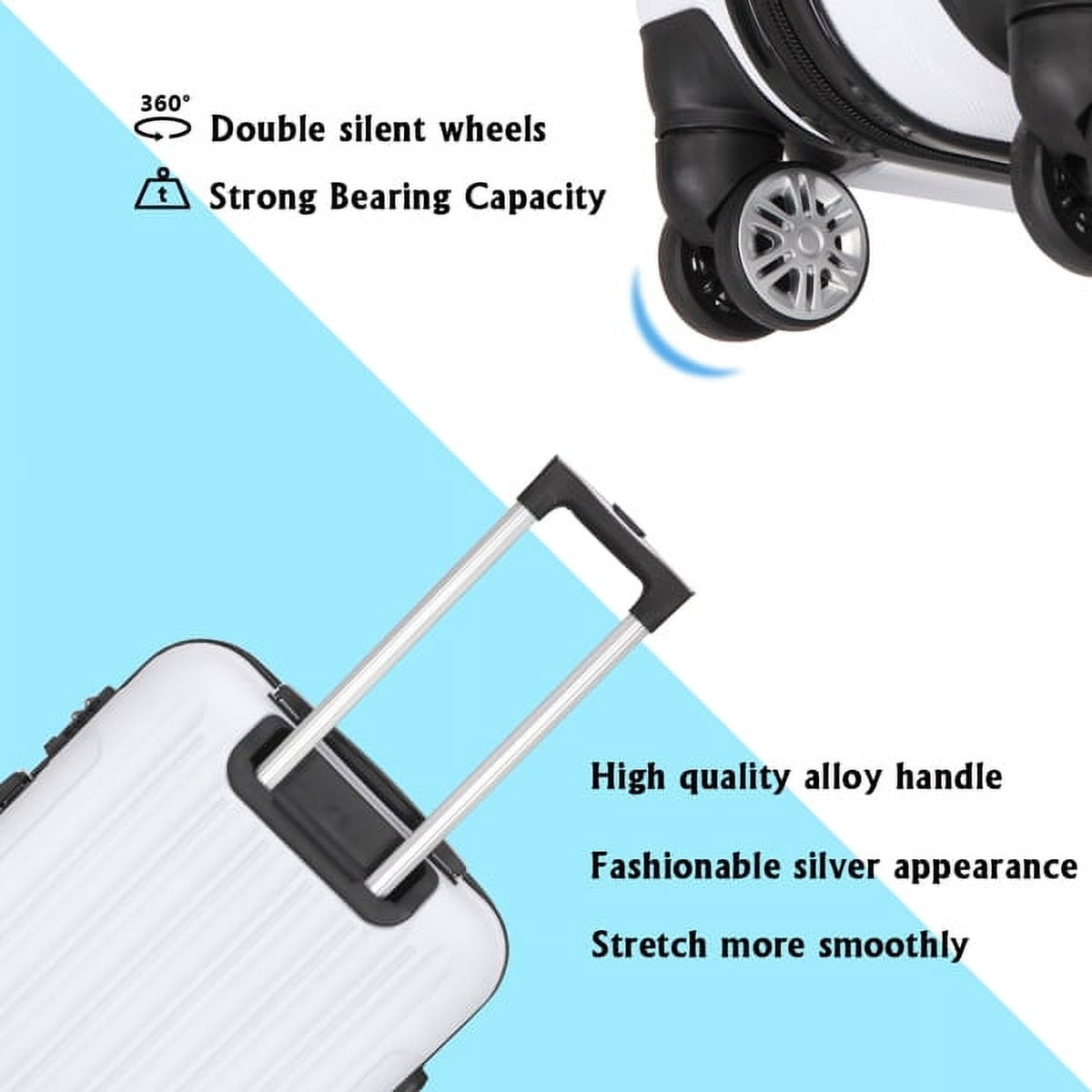 Cotinse Luggage Set Suitcase,3-In-1 Multifunctional Large Capacity Traveling Storage Suitcase Luggage Set,White
