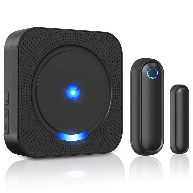 COTINSE Wireless Door Alarm, Door Sensor Chime & Window Open Alert, 1000 FT, 58 Chimes, 5 Volume Levels, Black, 1 Receiver & 1 Sensor