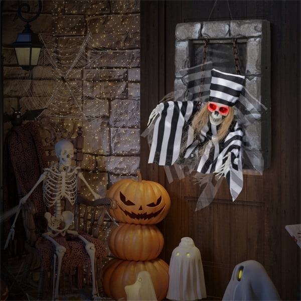 COTINSE 18 in Animated Halloween Decoration, Sound-Activated Hanging Prop with Glowing Red Eyes and Sounds