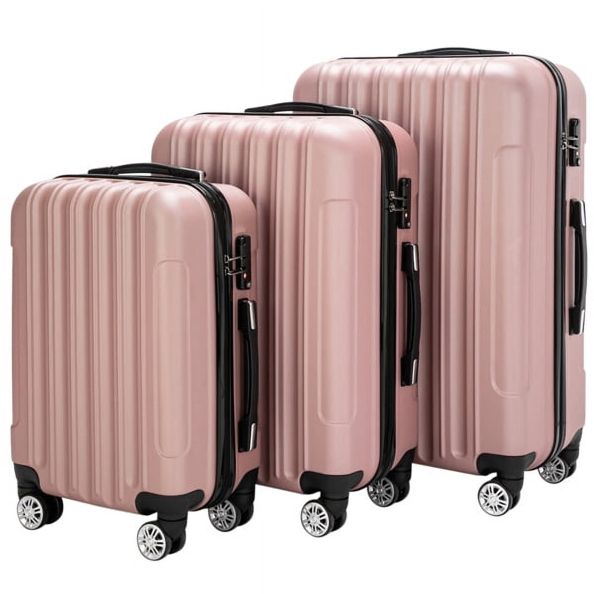 Cotinse Luggage Set Suitcase,3-In-1 Multifunctional Large Capacity Traveling Storage Suitcase Luggage Set,Rose Gold