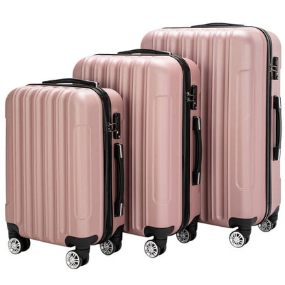 Cotinse Luggage Set Suitcase,3-In-1 Multifunctional Large Capacity Traveling Storage Suitcase Luggage Set,Rose Gold