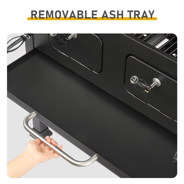 Cotinse BBQ Grill Outdoor Charcoal Grill Smoker Large-sized Barbecue Grill with 2 Charcoal Doors for Patio,Backyard,Garden