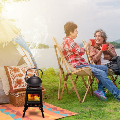 Cotinse Fire Pit, Steel Outdoor Patio Camping wood stove, Wood Burning Backyard Fire Pit with gloves and Fire Poker